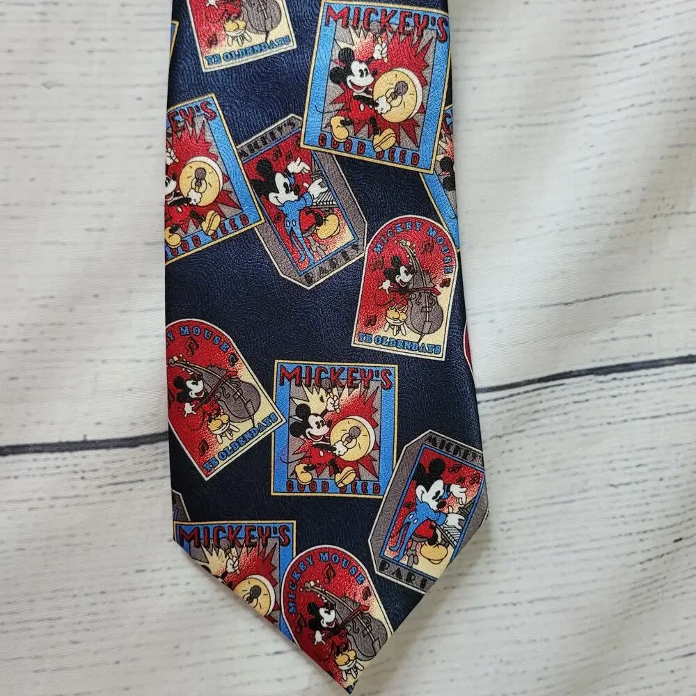 Mickey Unlimited Size 65” Vintage Novelty Tie Classic Disney‎ Print Black